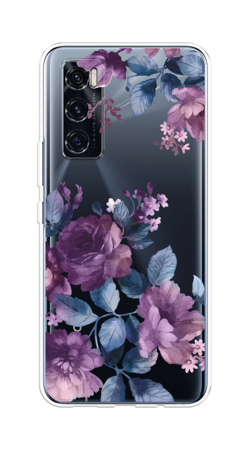 

Чехол на Vivo V20 SE "Purple Blossoms", Синий;фиолетовый, 263550-1