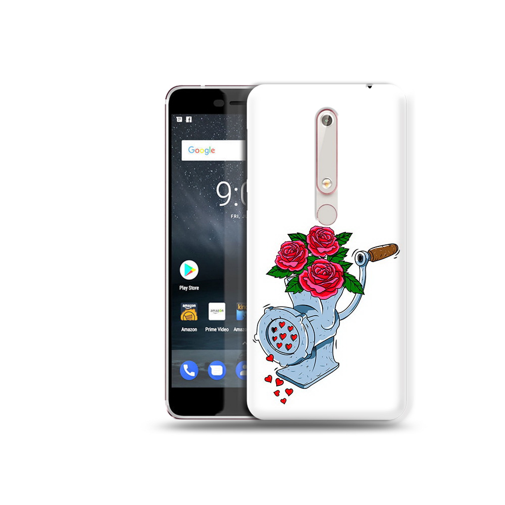 

Чехол MyPads Tocco для Nokia 6 Цветочные сердца, Прозрачный, Tocco