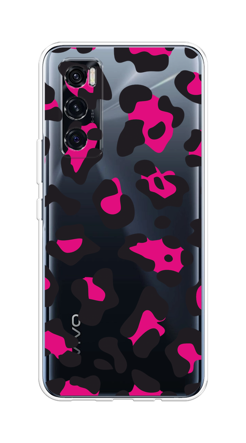 

Чехол на Vivo V20 SE "Pink cow spots", Черный;розовый, 263550-1