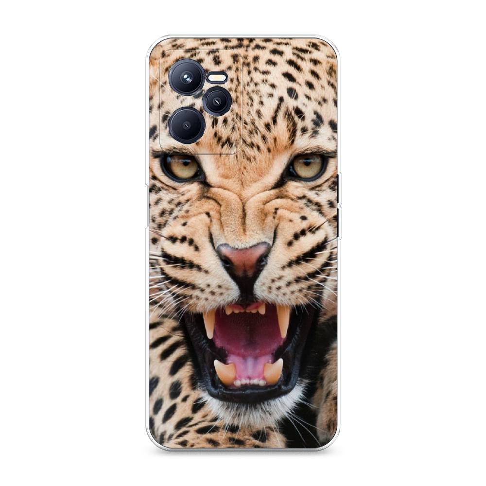 

Чехол на Realme C35 "Леопард 3d", Бежевый;черный, 259250-6