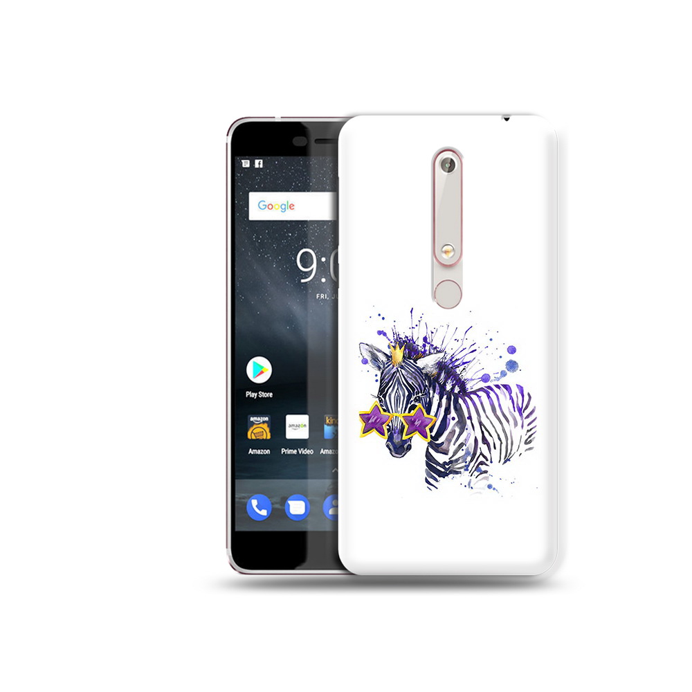 

Чехол MyPads Tocco для Nokia 6 акварельная зебра, Прозрачный, Tocco