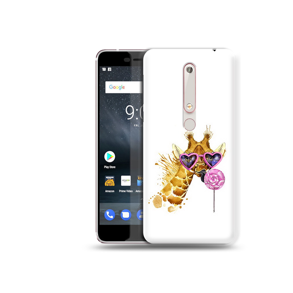 

Чехол MyPads Tocco для Nokia 6 акварельный жираф, Прозрачный, Tocco