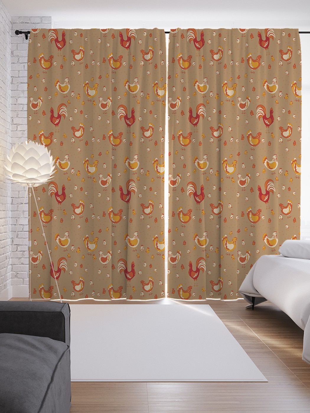 

Шторы с фотопечатью JoyArty "На ферме" из сатена, 290х265 см, На ферме