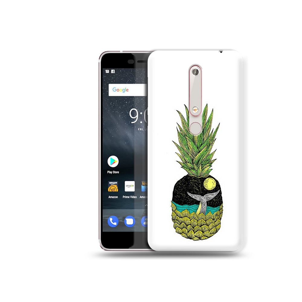 

Чехол MyPads Tocco для Nokia 6 ананас с китом, Прозрачный, Tocco