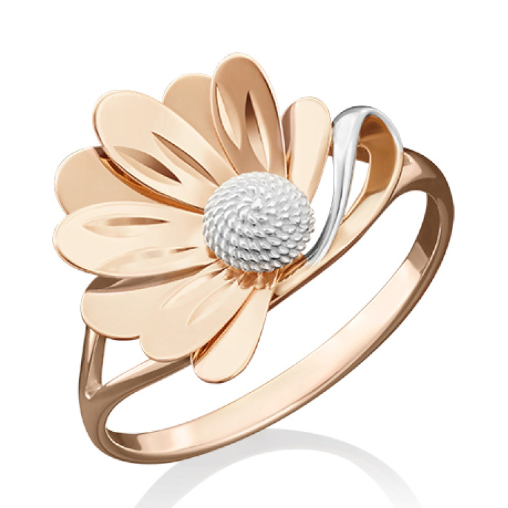 

Кольцо из комбинированного золота р.  PLATINA jewelry 01-5026-00-000-1111-65, 01-5026-00-000-1111-65