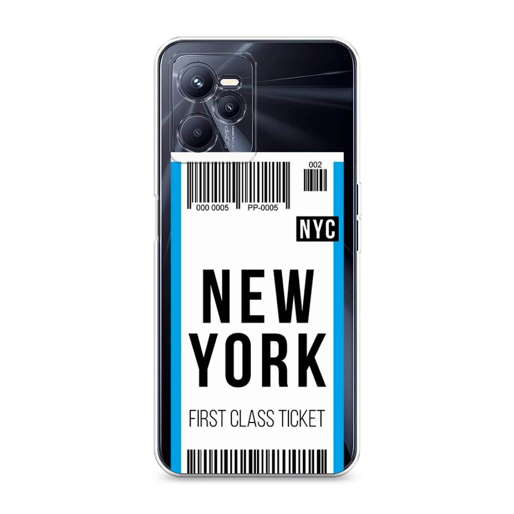 

Чехол на Realme C35 "Билет в Нью-Йорк", Белый;голубой, 259250-6