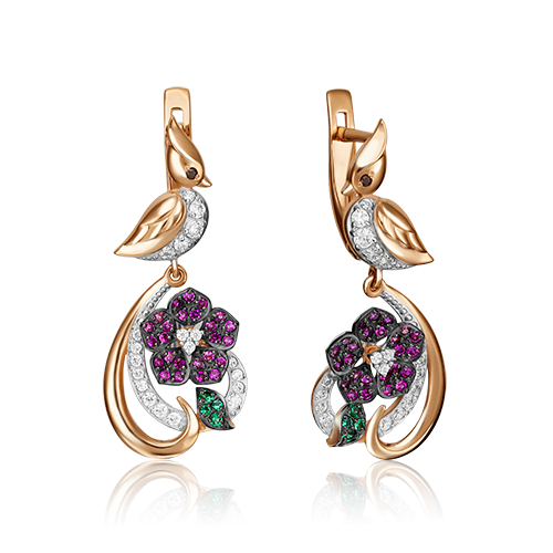 

Серьги из красного золота с фианитом PLATINA jewelry 02-3509-00-404-1110-33, 02-3509-00-404-1110-33