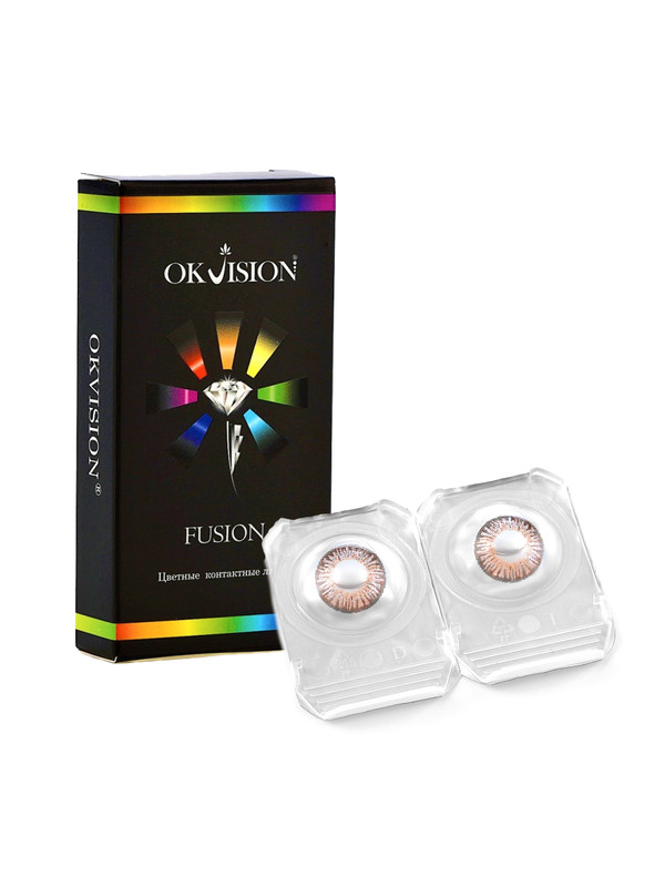 Купить Цветные контактные линзы OKVision Fusion 2 линзы R 8.6 -5.00 Brown 3, карие