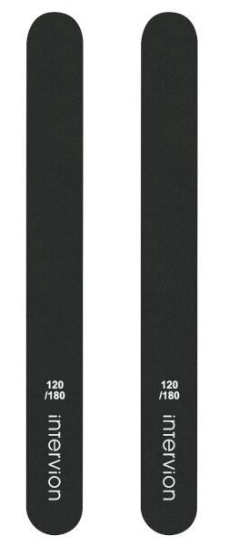Пилка для ногтей Inter-Vion черная закругленная, 120/180 градация, 2 шт