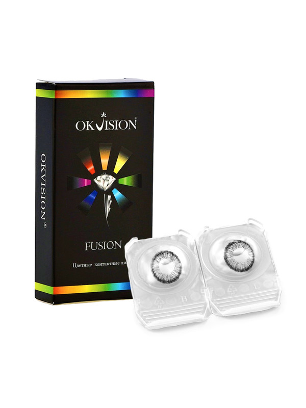 Купить Цветные контактные линзы OKVision Fusion 2 линзы R 8.6 -1.00 Gray 2