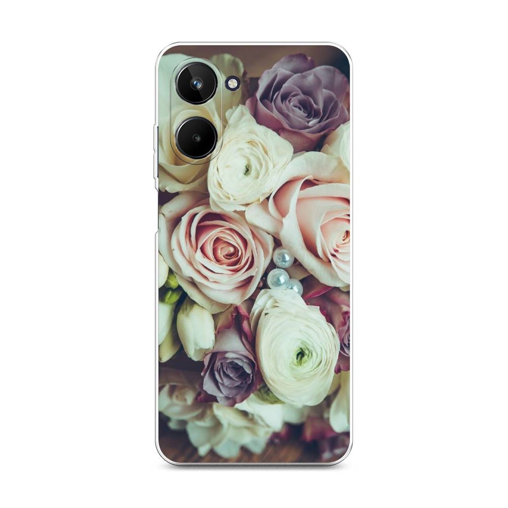 

Чехол на Realme 10 4G "Свадебный букет", Белый;фиолетовый, 2512150-2