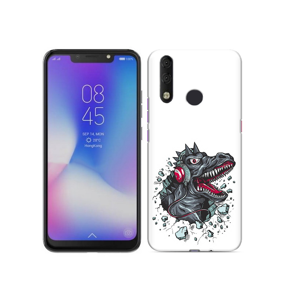 

Чехол MyPads Tocco для Tecno Camon 11 Pro Нарисованный динозавр в наушниках, Tocco