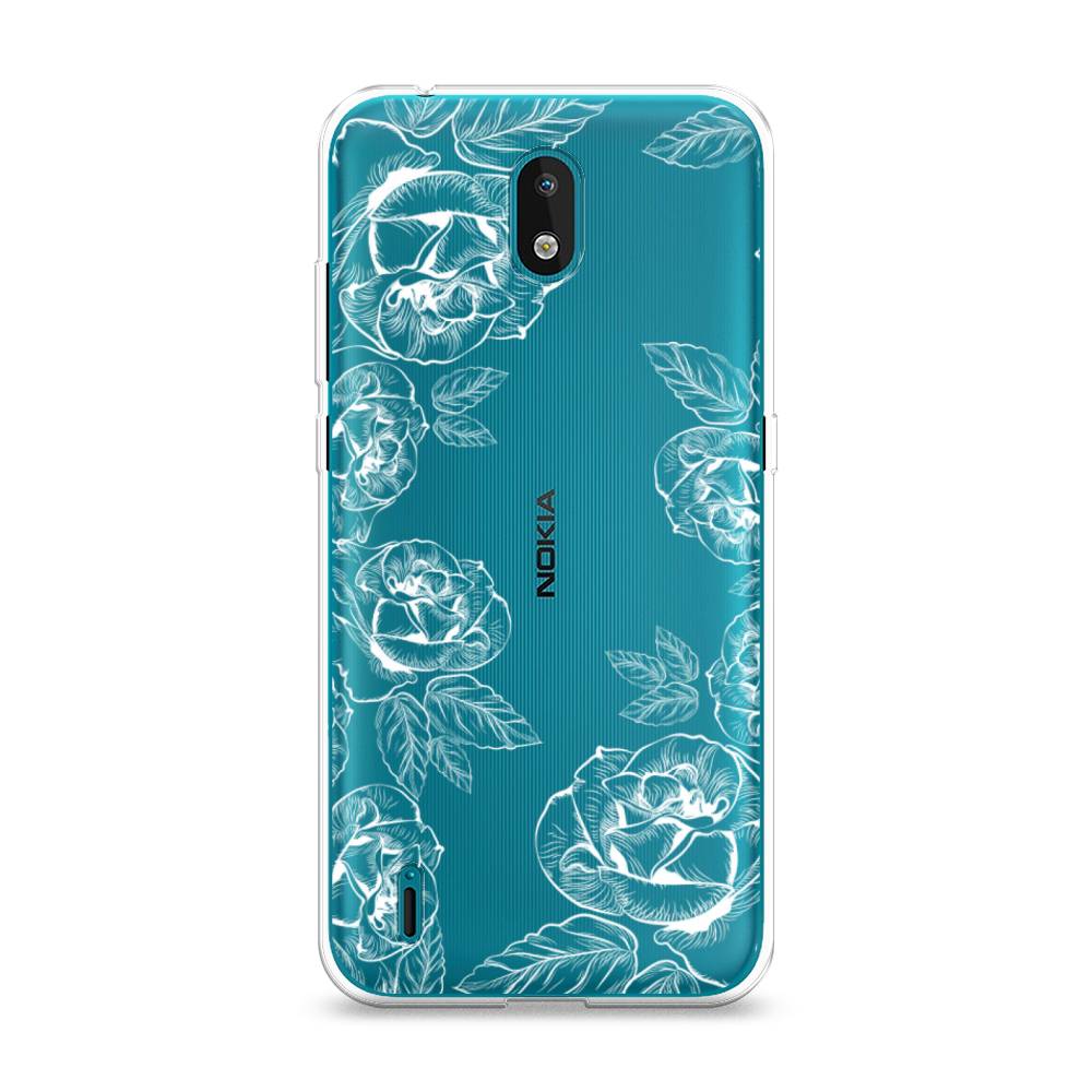 

Чехол на Nokia 1.3 "Розы графика", Черный;серый, 123950-2
