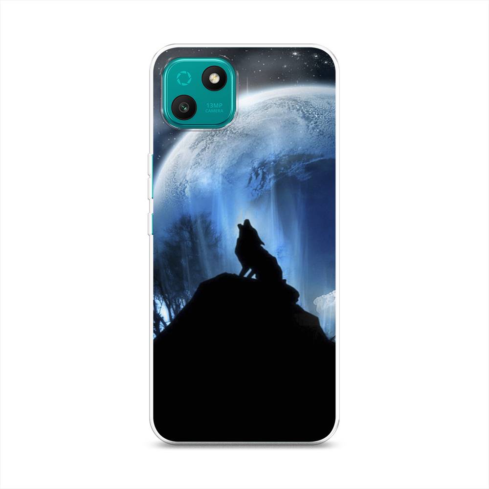 

Чехол на Wiko T10 "Волк 2", Синий;черный;белый, 3400250-1