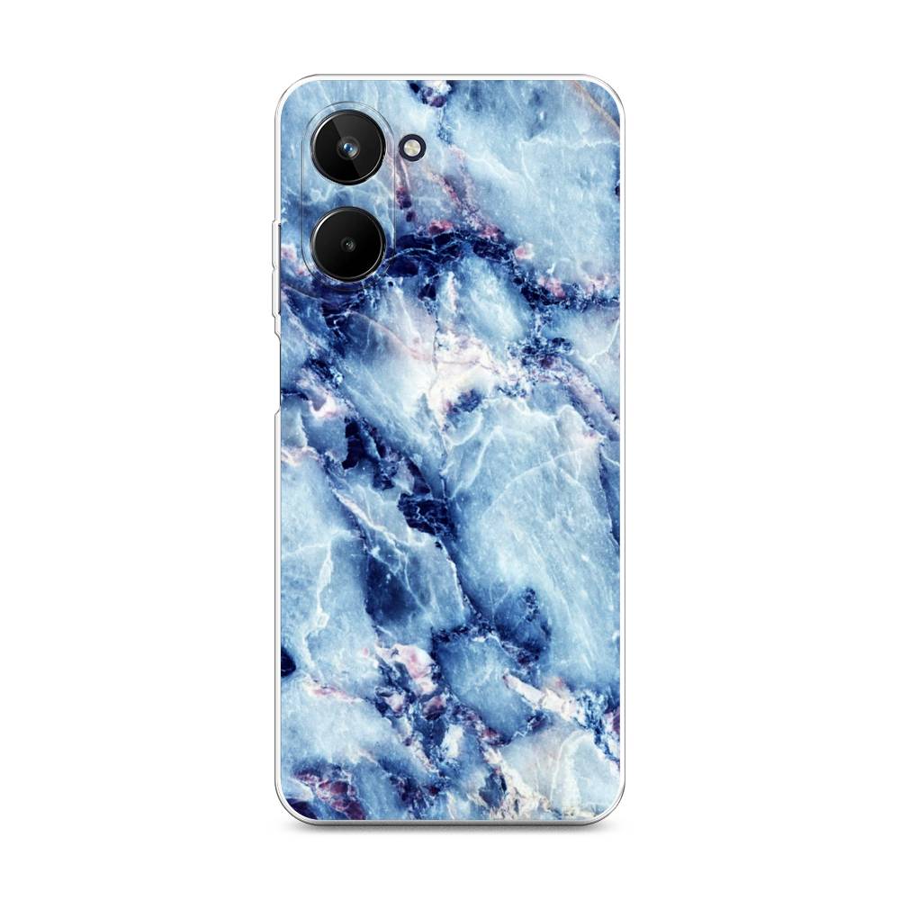 

Чехол на Realme 10 4G "Мрамор с синими прожилками", Синий, 2512150-3