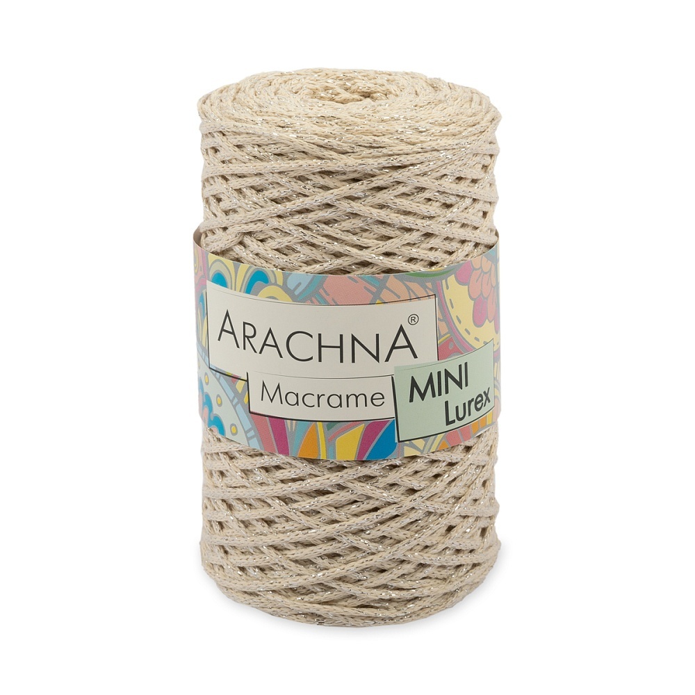 

Пряжа ARACHNA Macrame Mini Lurex, 4х250 г, 200 м, 24 натуральный-серебро, Бежевый