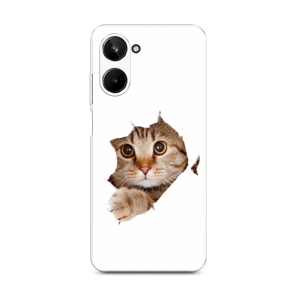 

Чехол на Realme 10 4G "Кот и бумага", Белый;коричневый, 2512150-1