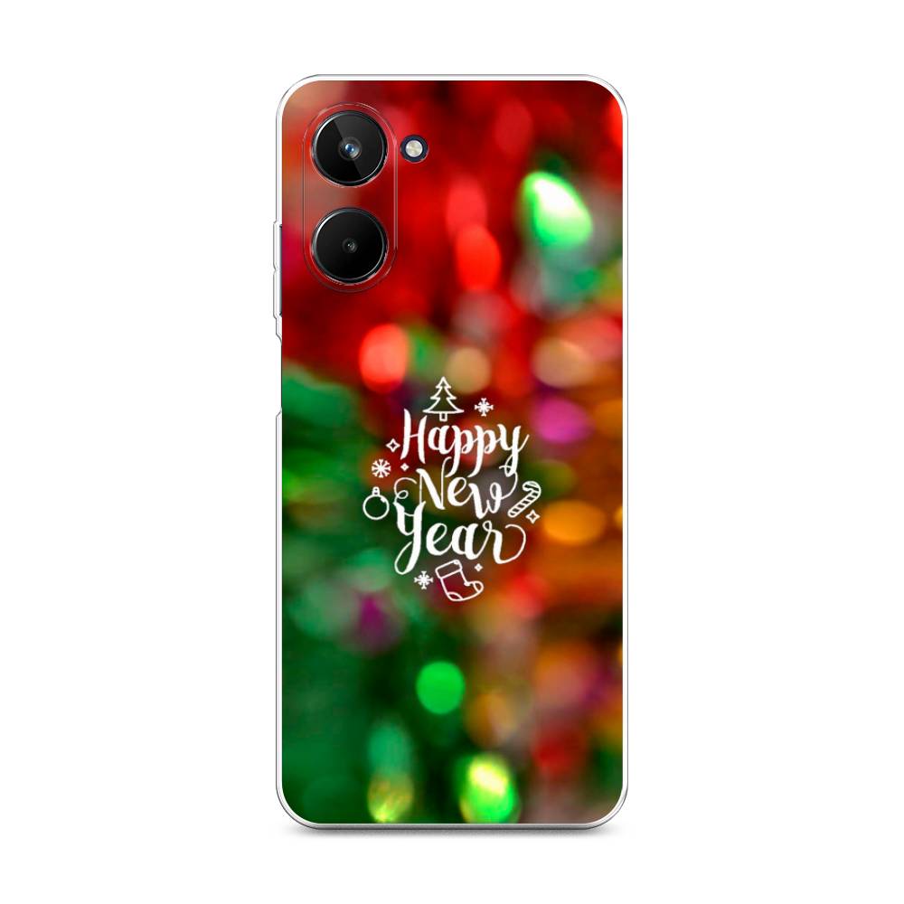 

Чехол на Realme 10 4G "Новый Год на елке", Зеленый;красный;желтый, 2512150-5