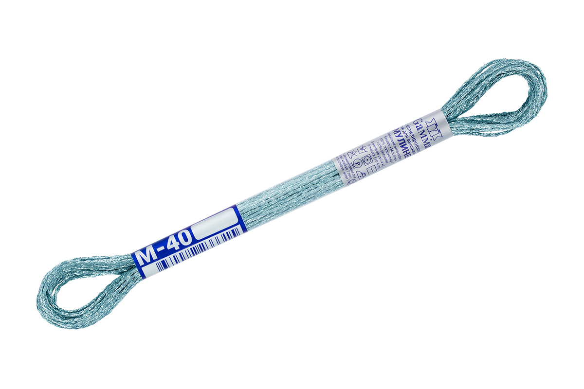 

Нитки Gamma мулине, NM металлик, 12х8 м, М-40 светло-голубой