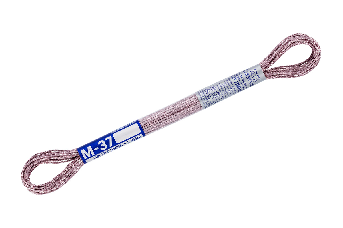 

Нитки Gamma мулине, NM металлик, 100% полиэстер, 12х8 м, М-37 розовый