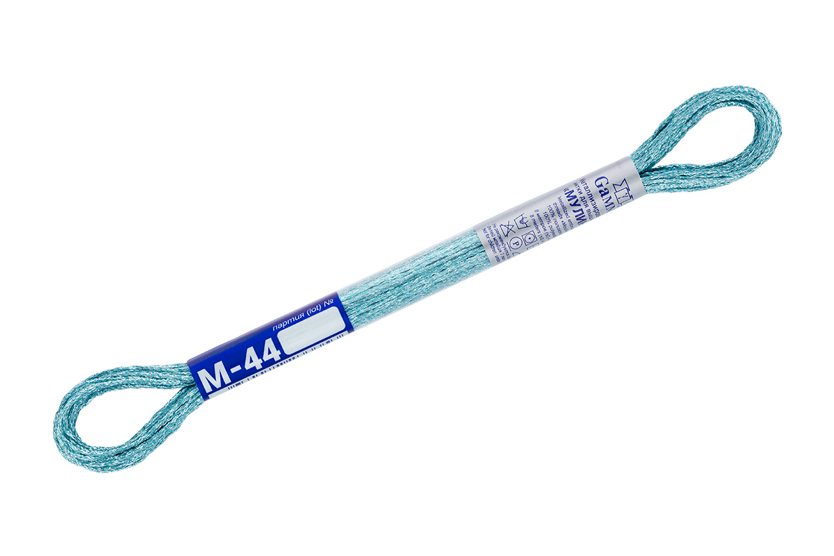 

Нитки Gamma мулине, NM металлик, 100% полиэстер, 12х8 м, М-44 голубой
