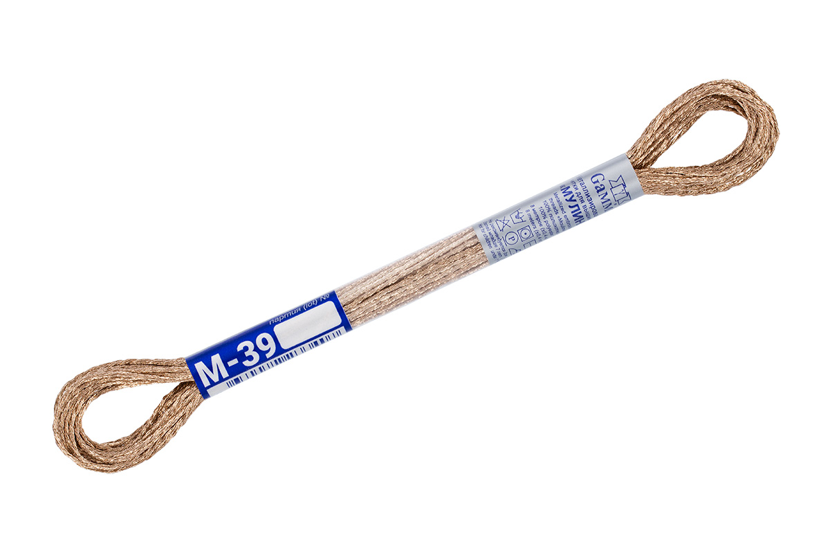 

Нитки Gamma мулине, NM металлик, 100% полиэстер, 12х8 м, М-39 бежевый