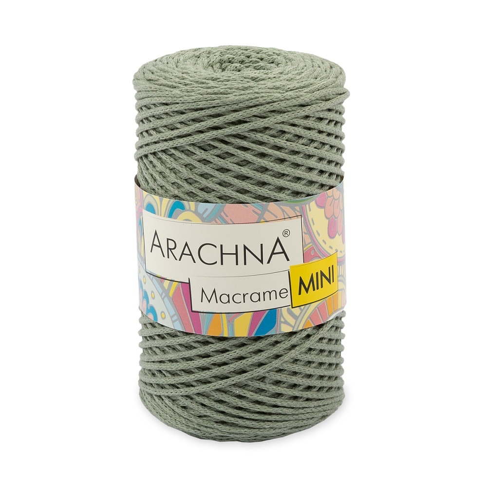 

ARACHNA Macrame Mini, хлопок, полиэстер, 4х250 г, 200 м, цвет 45 светлый хаки