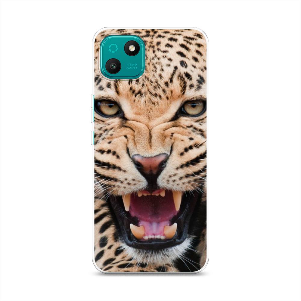 

Чехол на Wiko T10 "Леопард 3d", Бежевый;черный, 3400250-6
