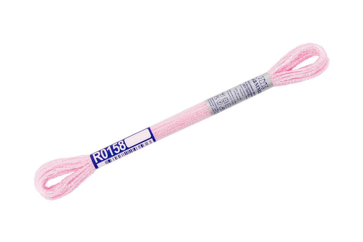 

Нитки Gamma мулине, 100% вискоза, 12х8 м, цвет R0158 розовый