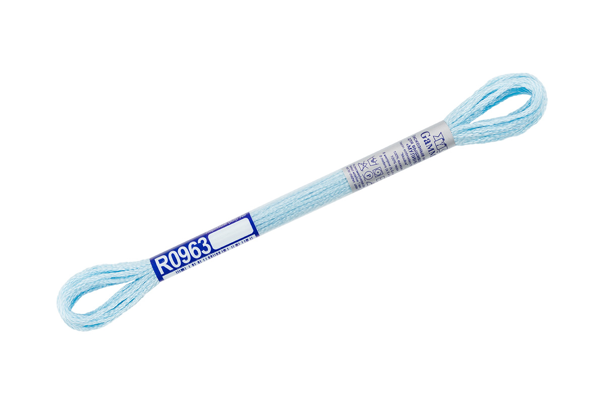 

Нитки Gamma мулине, 100% вискоза, 12х8 м, цвет R0963 голубой