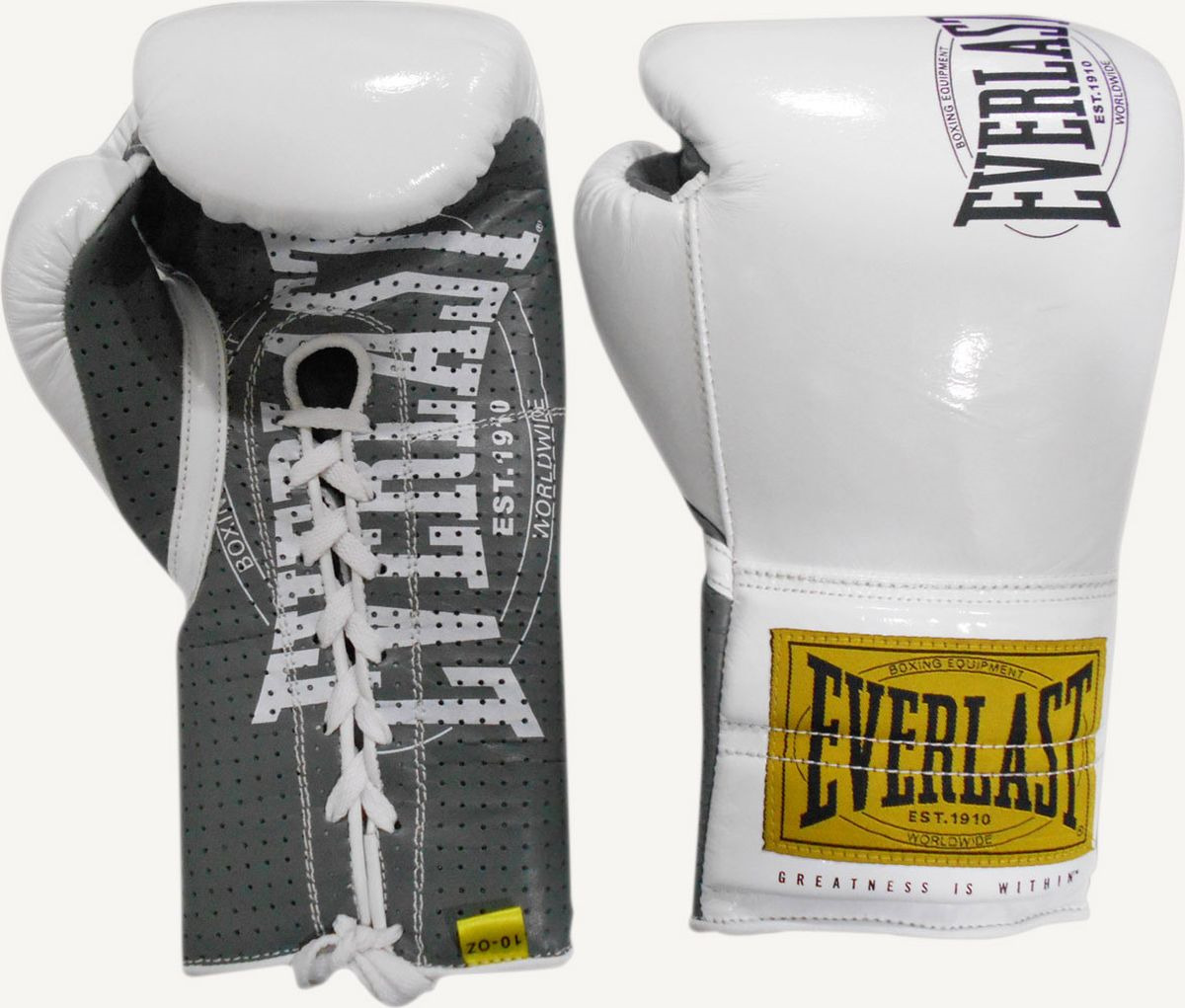 фото Боксерские перчатки everlast 1910 classic белый 10 унций