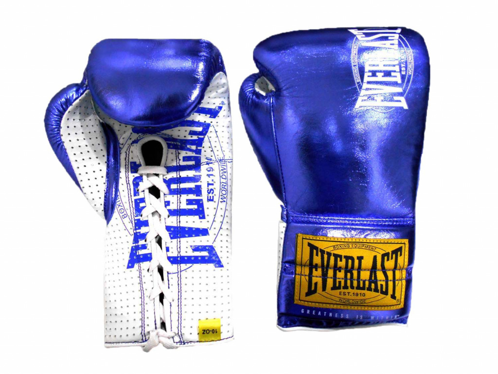 фото Боксерские перчатки everlast 1910 classic син. 10oz