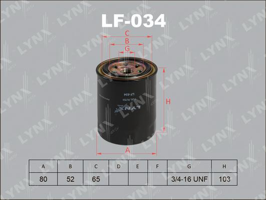 

Фильтр топливный LYNXauto LF-034