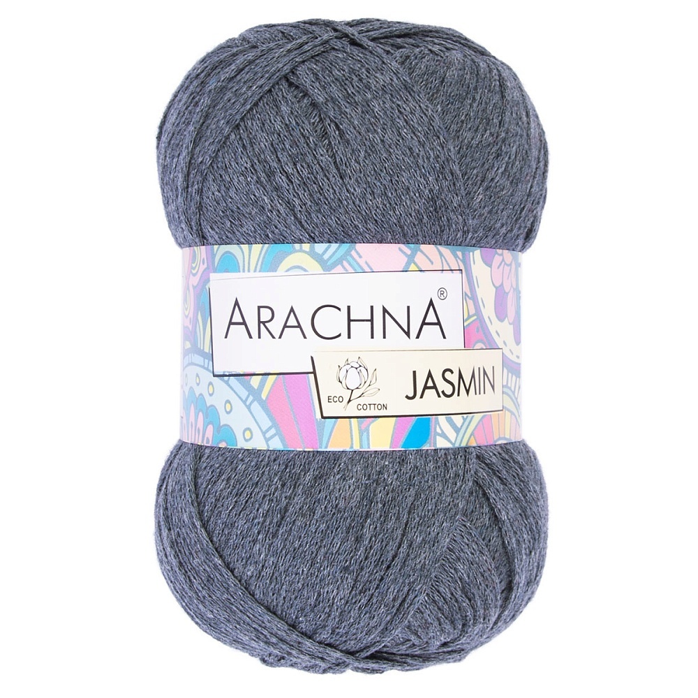 

ARACHNA Jasmin, хлопок, полиэстер, 5х100 г, 250 м, цвет 139 серо-синий