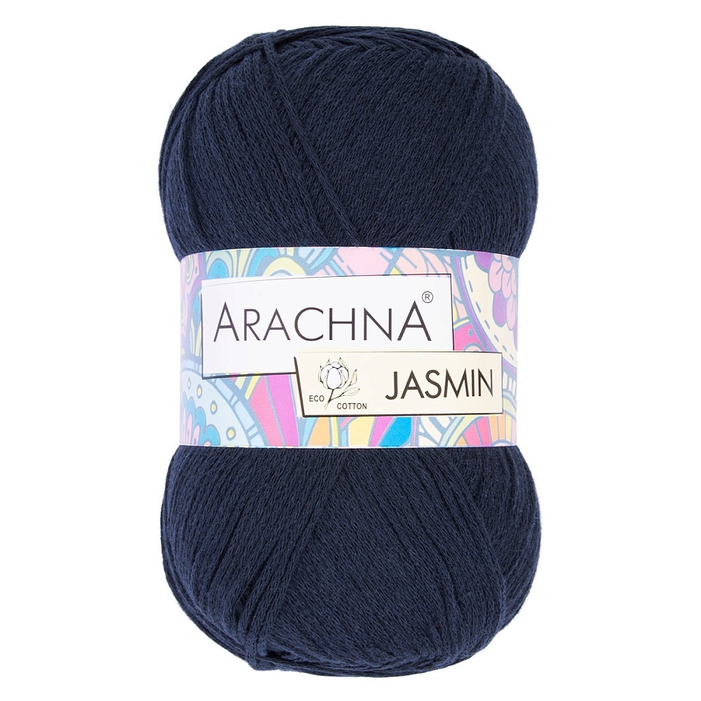 

ARACHNA Jasmin, хлопок, полиэстер, 5х100 г, 250 м, цвет 113 темно-синий