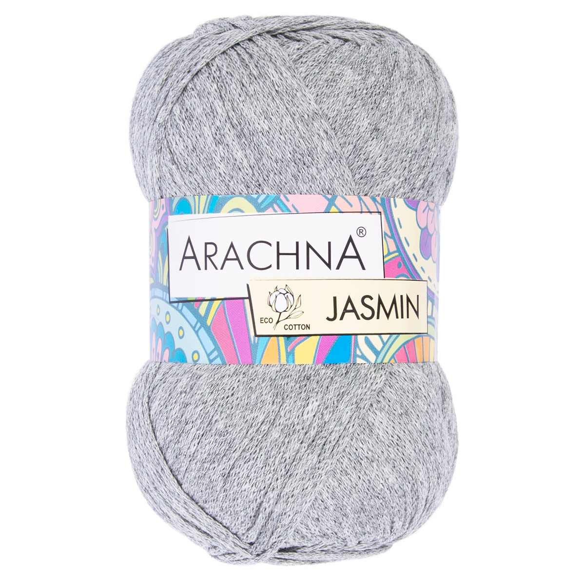 

ARACHNA Jasmin, хлопок, полиэстер, 5х100 г, 250 м, цвет 169 серый