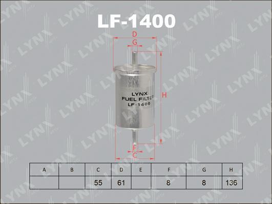 

Фильтр топливный LYNXauto LF-1400