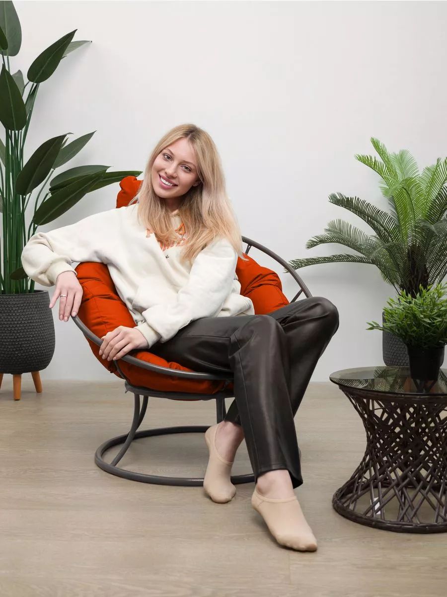 

Кресло M-GROUP ПАПАСАН мини без ротанга серое, оранжевая подушка, Серый, ПАПАСАН мини без ротанга