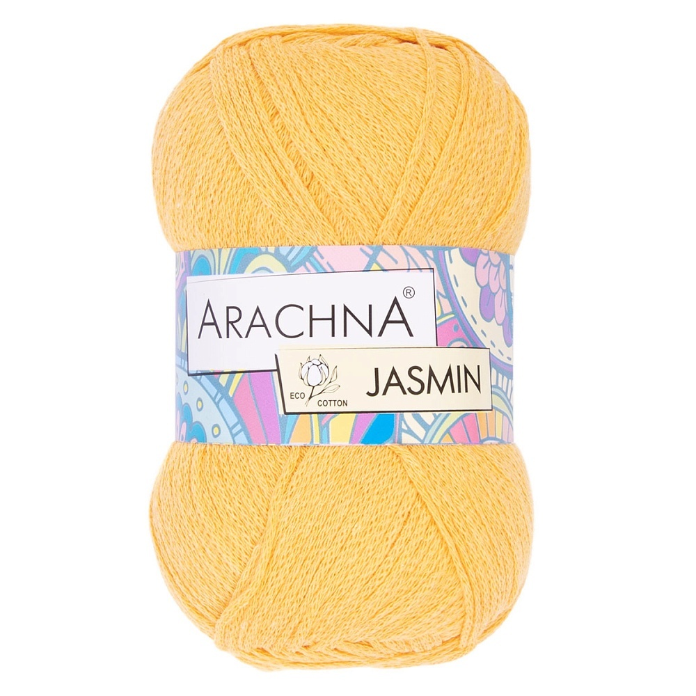 

ARACHNA Jasmin, хлопок, полиэстер, 5х100 г, 250 м, цвет 125 желтый