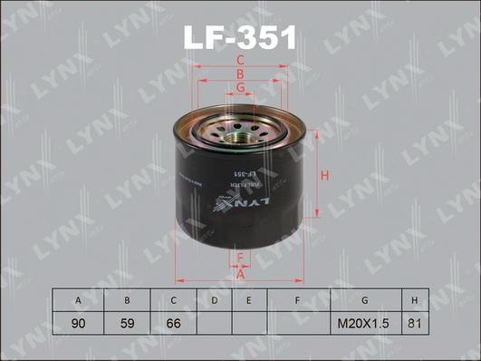 

Фильтр топливный LYNXauto LF-351