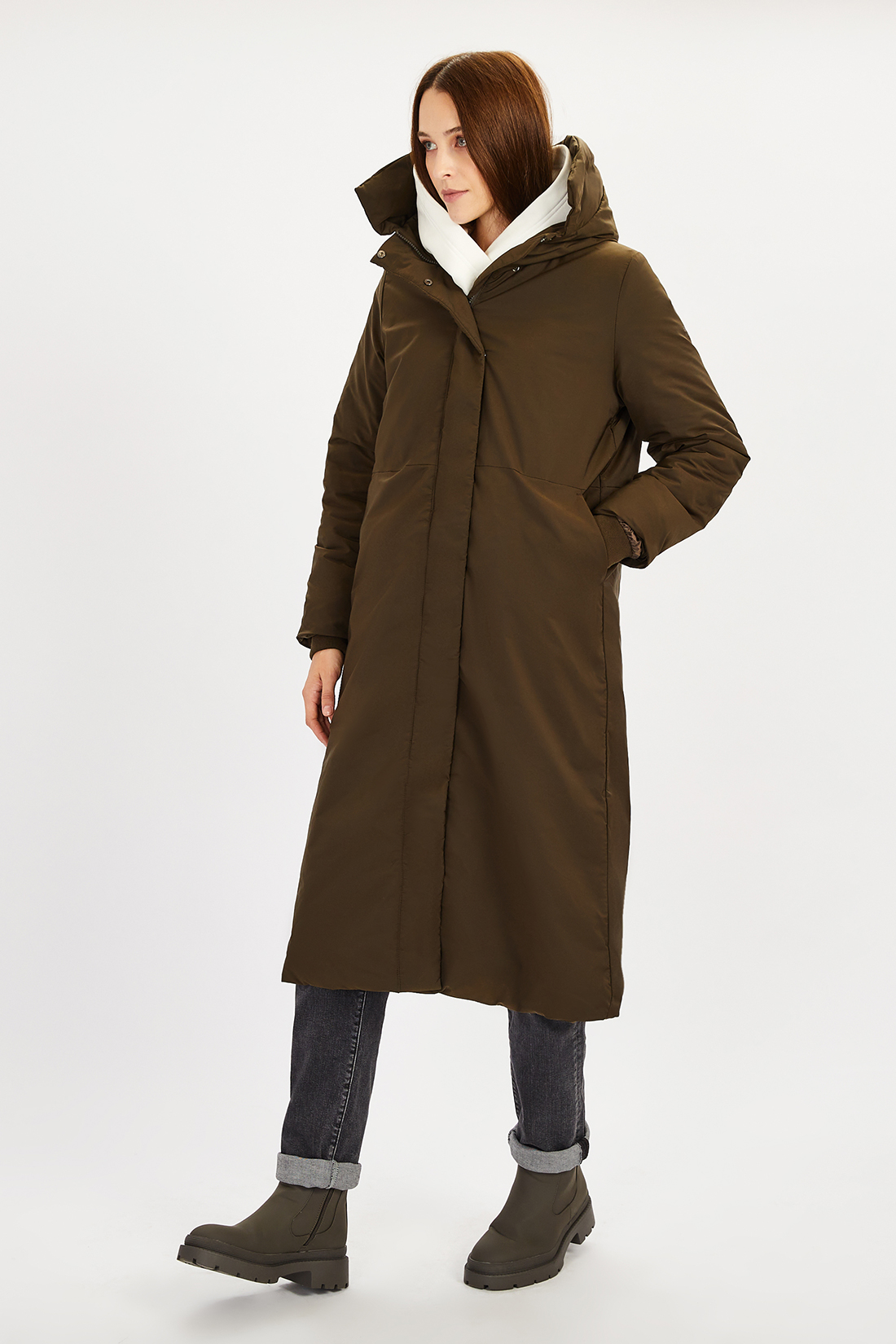 Пальто женское Baon B0322526 коричневое 2XL