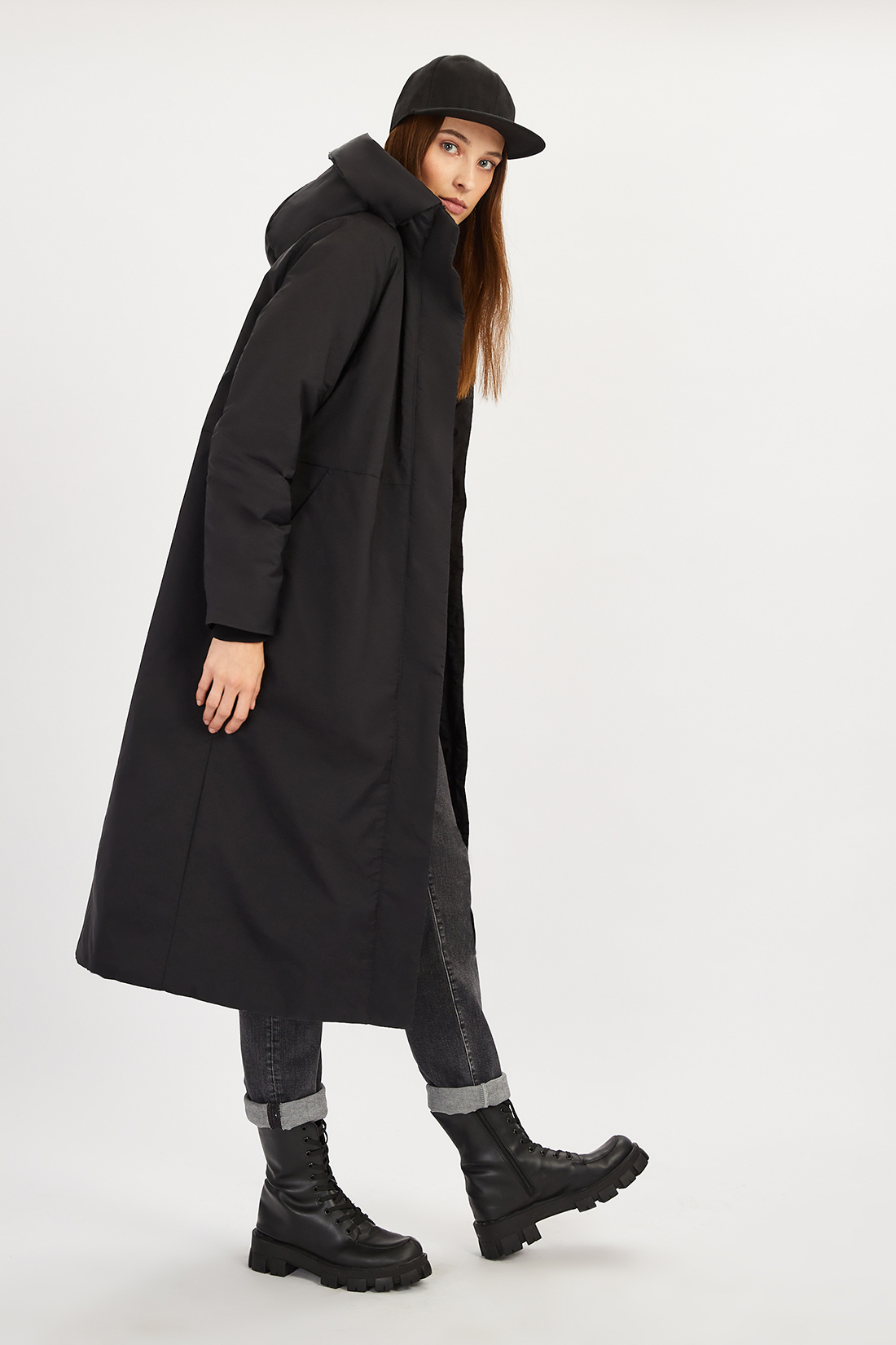 Пальто женское Baon B0322526 черное 2XL