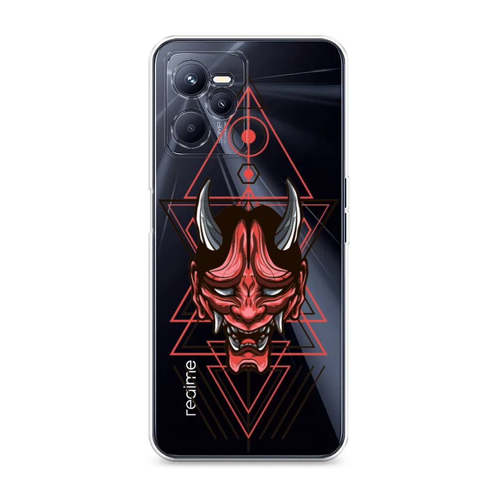 

Чехол на Realme C35 "Hanya Oni mask", Серый;красный;черный, 259250-4