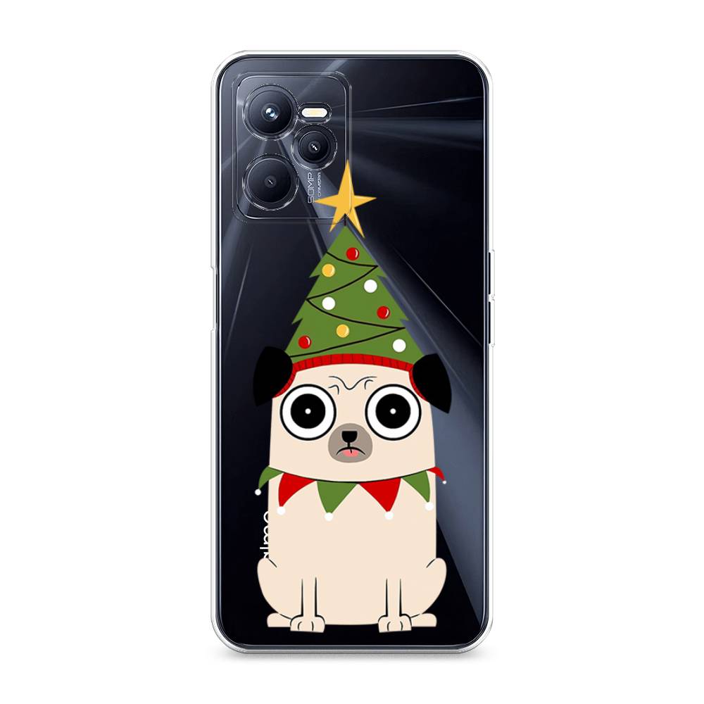 

Чехол на Realme C35 "Собачка с ёлочкой", Бежевый;красный;зеленый, 259250-1
