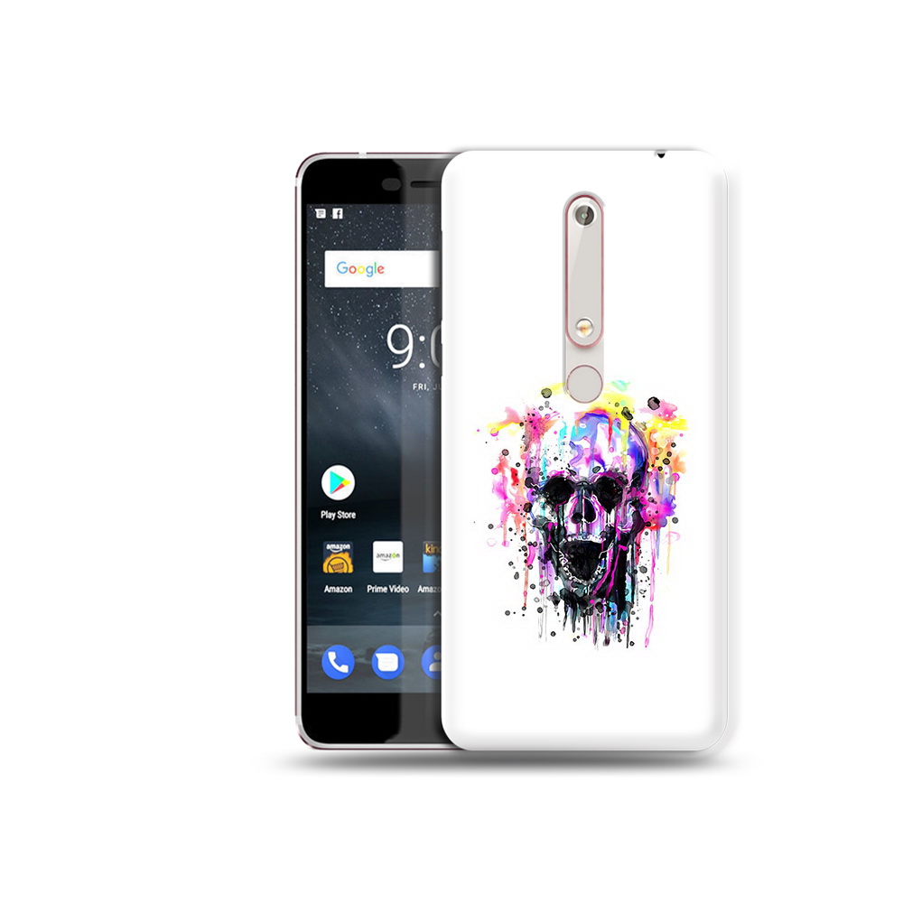 

Чехол MyPads Tocco для Nokia 6 граффити череп, Прозрачный, Tocco