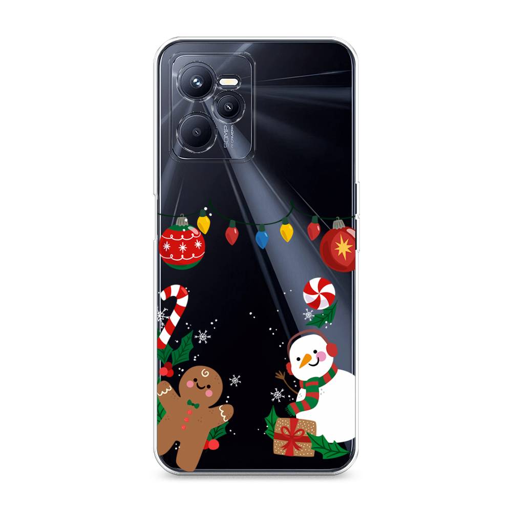 

Чехол на Realme C35 "Новогоднее настроение", Коричневый;красный;зеленый, 259250-5
