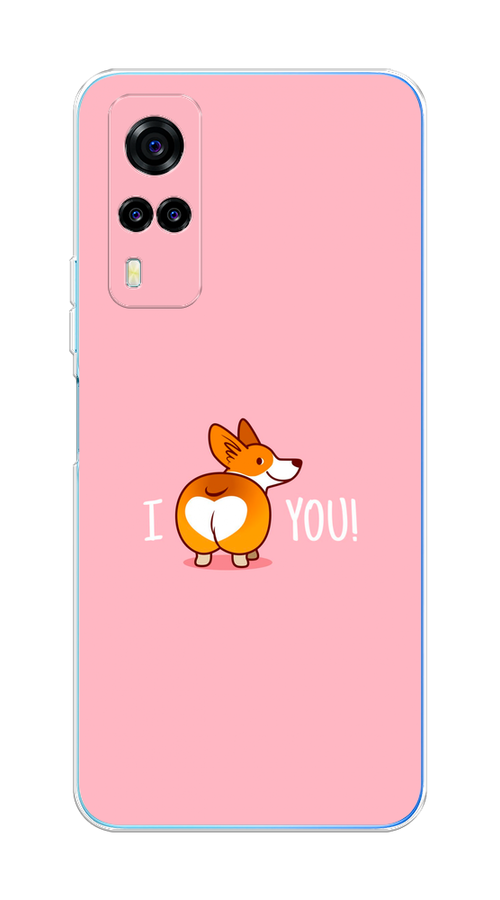

Чехол на Vivo Y31 "Корги I love you", Розовый;коричневый;белый, 263750-1