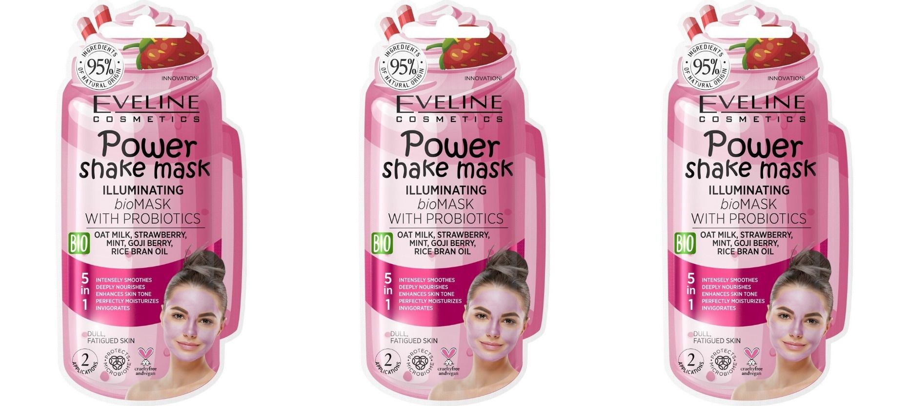 

Био-маска Eveline для лица Power Shake Mask, 10 мл, 3 шт