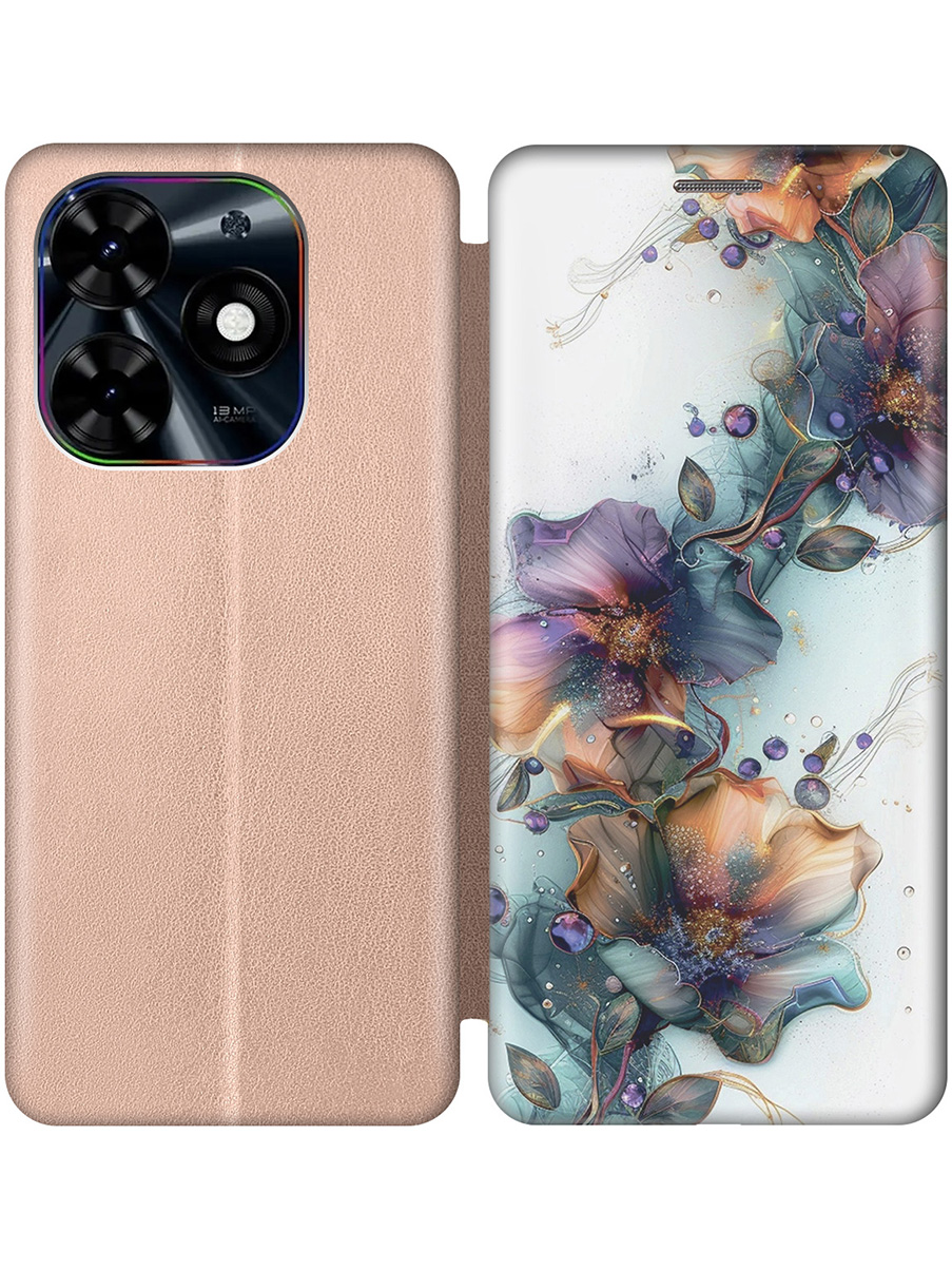 

Чехол-книжка на Tecno Spark Go 2024/Spark 20/20C/Pop 8 с принтом золотой 784853, Белый;зеленый;золотистый, 777768810