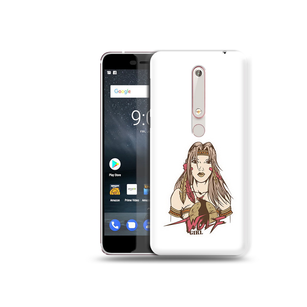 

Чехол MyPads Tocco для Nokia 6 девушка волк, Прозрачный, Tocco